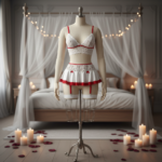 ⁦طقم دانتيل “همسة الروج” مكوّن من براليت وتنورة واسعة⁩ - الصورة ⁦2⁩