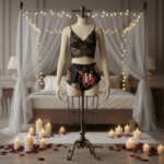 Scarlet Blossom Lace & Satin Sleep Set - Image 3