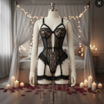 ⁦بودي سوت دانتيل مع حزام أربطة من “ميدنايت ألور”⁩ - الصورة ⁦2⁩