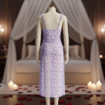 ⁦فستان ماكسي مكشكش بلون اللافندر⁩ - الصورة ⁦2⁩