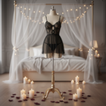 Midnight Blossom Sheer Garter Babydoll Set