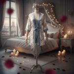 Azure Garden Satin Robe