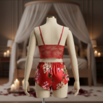 Scarlet Blossom Lace & Satin Sleep Set - Image 2