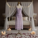 فستان ماكسي مكشكش بلون اللافندر