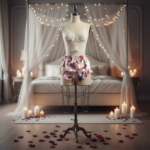 طقم حمالة صدر دانتيل مزهر وشورت مزهر