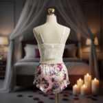 ⁦طقم حمالة صدر دانتيل مزهر وشورت مزهر⁩ - الصورة ⁦2⁩