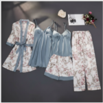 ⁦روب ساتان بلون “آزور جاردن”⁩ - الصورة ⁦4⁩