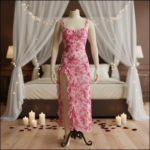 ⁦فستان استرخاء شفاف من الدانتيل⁩ - الصورة ⁦3⁩