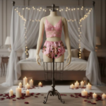 Scarlet Blossom Lace & Satin Sleep Set - Image 4