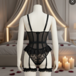 ⁦بودي سوت دانتيل مع حزام أربطة من “ميدنايت ألور”⁩ - الصورة ⁦3⁩