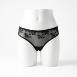 Midnight Bloom Sheer Embroidered Bikini Panty